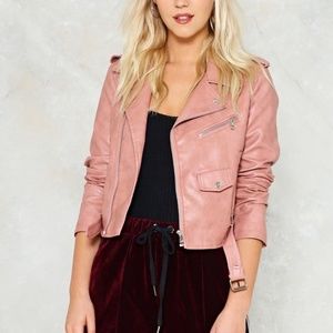 Nasty Gal Faux Leather Pink Jacket